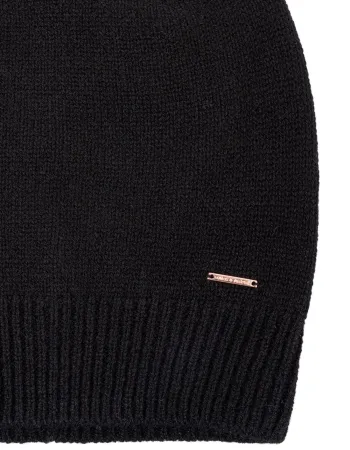 Черна шапка от 100% кашмир Weightless Luxury