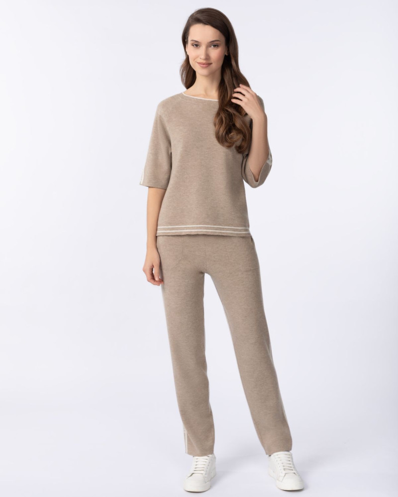 Кашмирен панталон Easy Glam беж