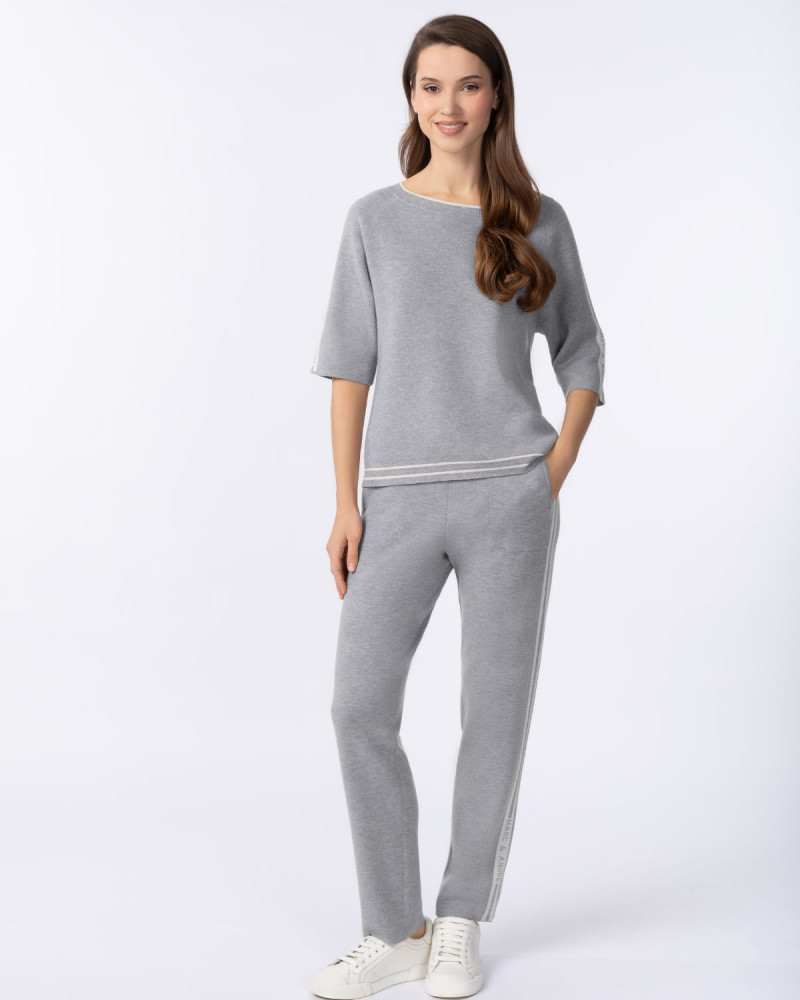 Кашмирен пуловер с 3/4 ръкав