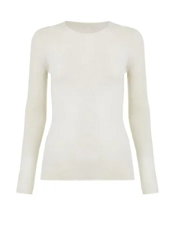 Блуза от мериносова вълна SHEER WHISPER екрю