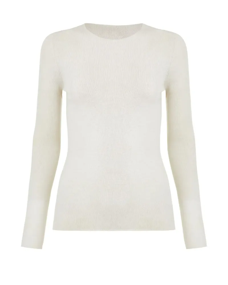 Блуза от мериносова вълна SHEER WHISPER екрю