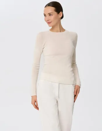 Блуза от мериносова вълна SHEER WHISPER екрю