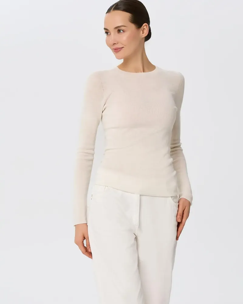 Блуза от мериносова вълна SHEER WHISPER екрю