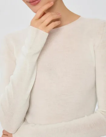 Блуза от мериносова вълна SHEER WHISPER екрю