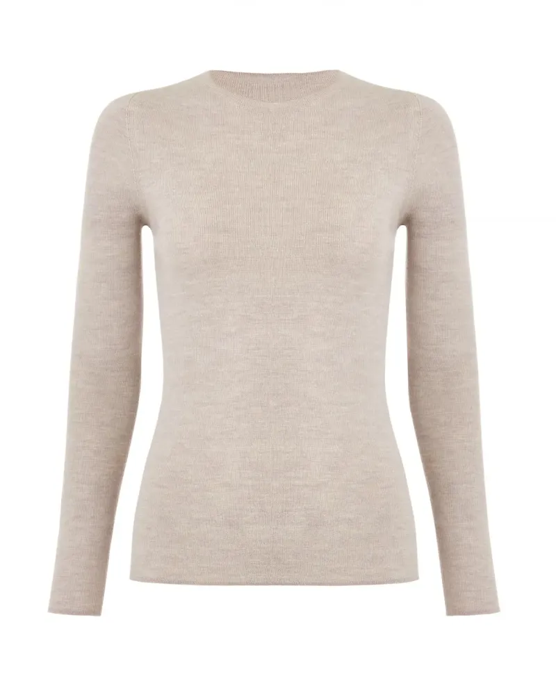 Блуза от мериносова вълна SHEER WHISPER беж