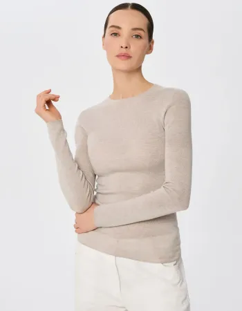Блуза от мериносова вълна SHEER WHISPER беж