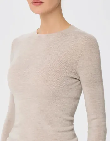 Блуза от мериносова вълна SHEER WHISPER беж
