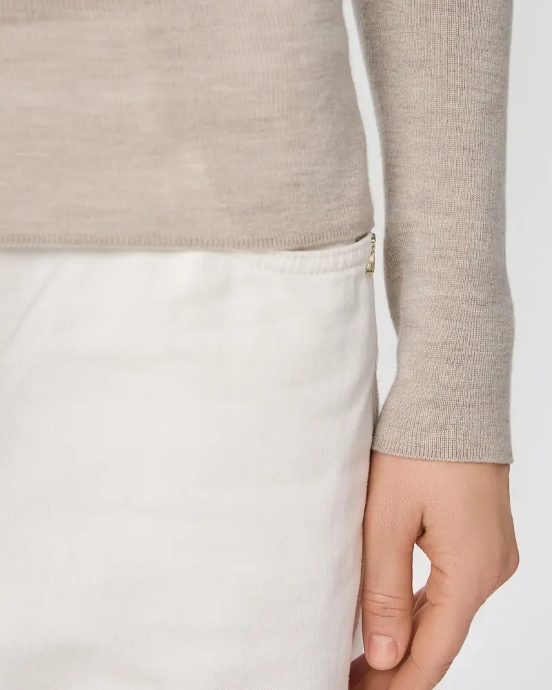 Блуза от мериносова вълна SHEER WHISPER беж