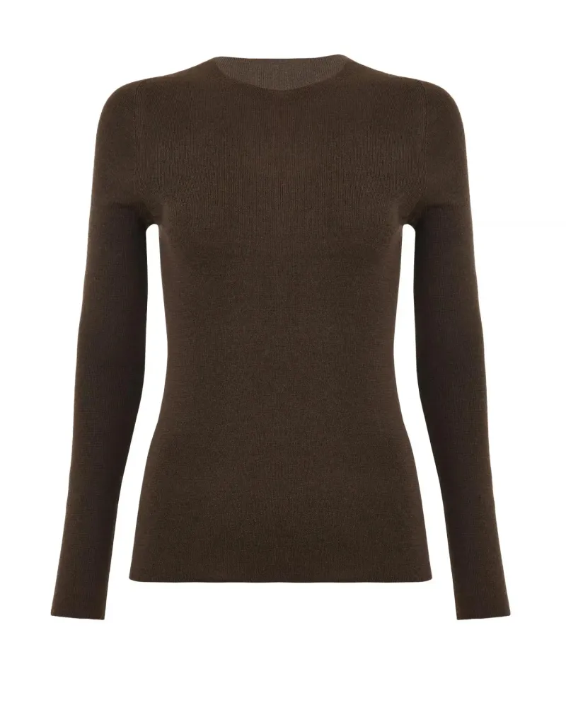 Блуза от мериносова вълна SHEER WHISPER brown