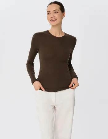 Блуза от мериносова вълна SHEER WHISPER brown