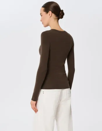 Блуза от мериносова вълна SHEER WHISPER brown