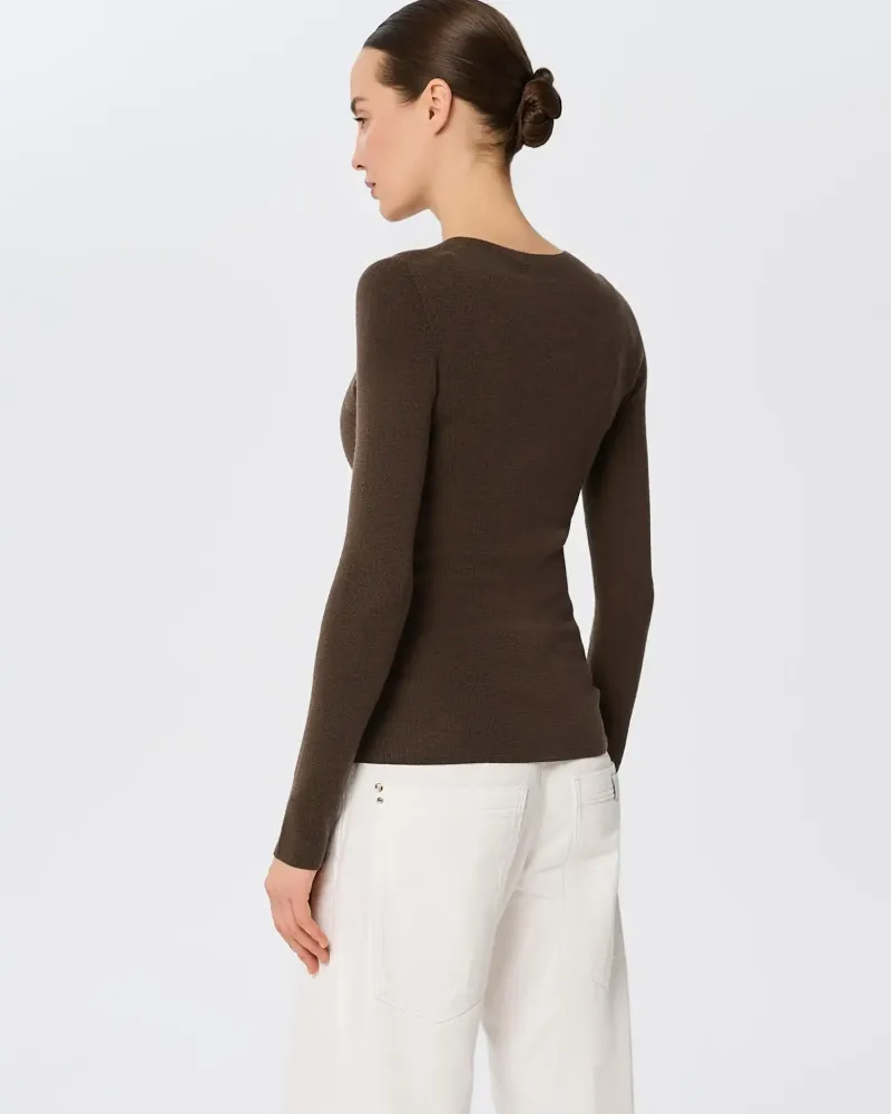 Блуза от мериносова вълна SHEER WHISPER brown