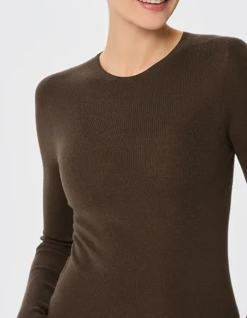 Блуза от мериносова вълна SHEER WHISPER brown