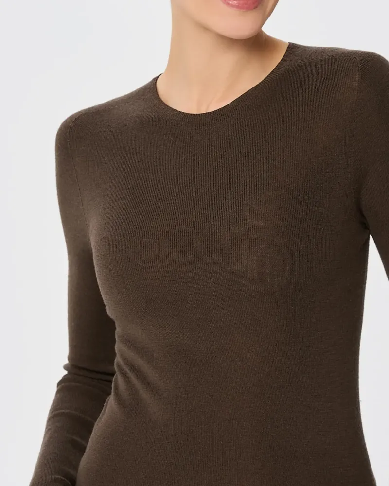 Блуза от мериносова вълна SHEER WHISPER brown