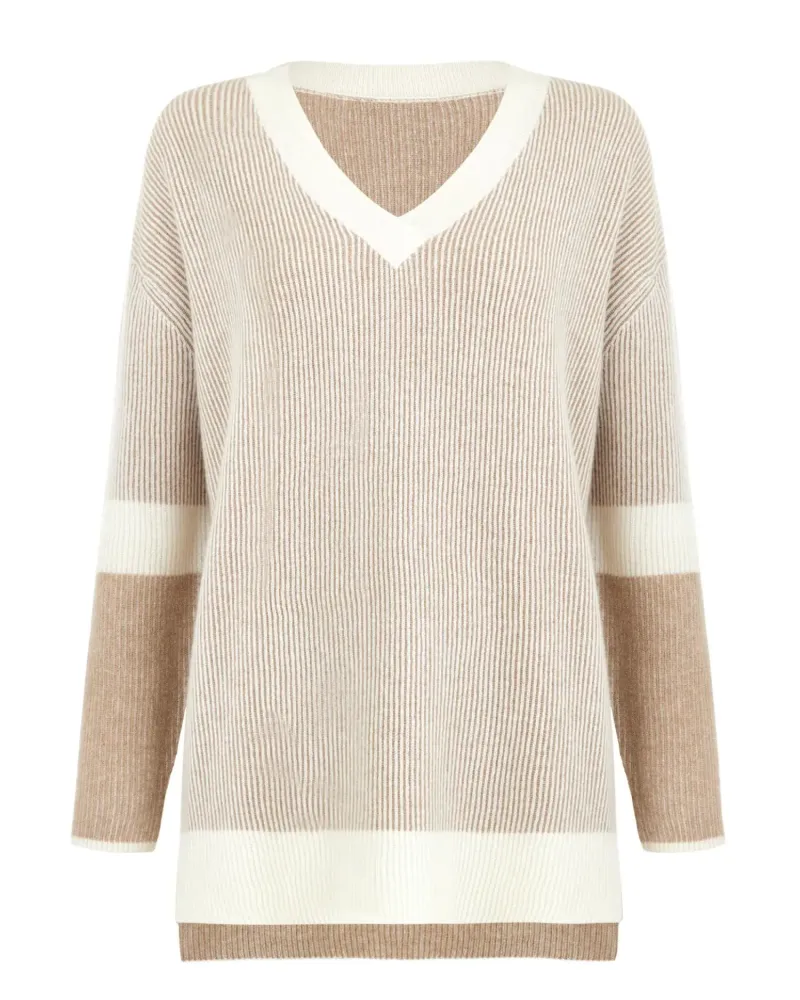 Кашмирен пуловер RIBBED RHYTHM