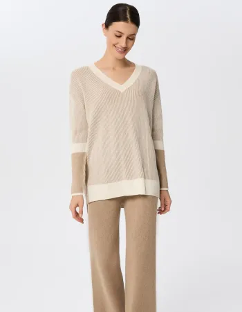 Кашмирен пуловер RIBBED RHYTHM