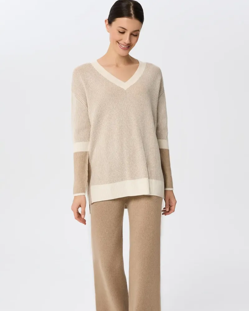 Кашмирен пуловер RIBBED RHYTHM