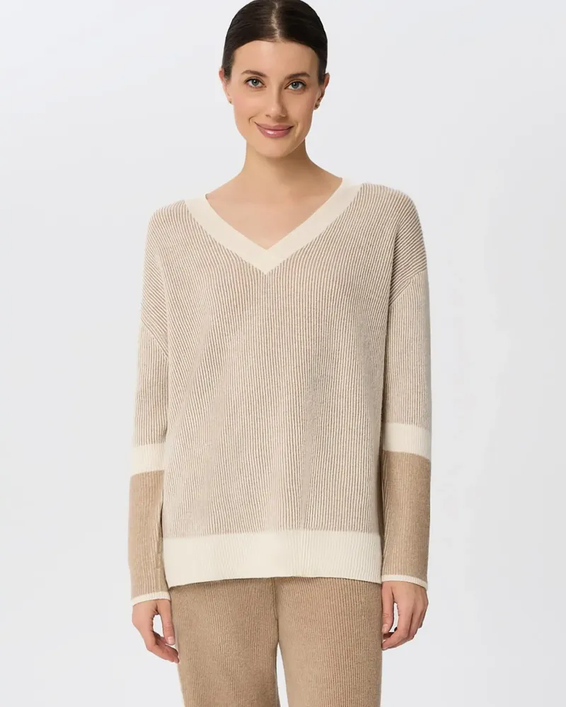 Кашмирен пуловер RIBBED RHYTHM