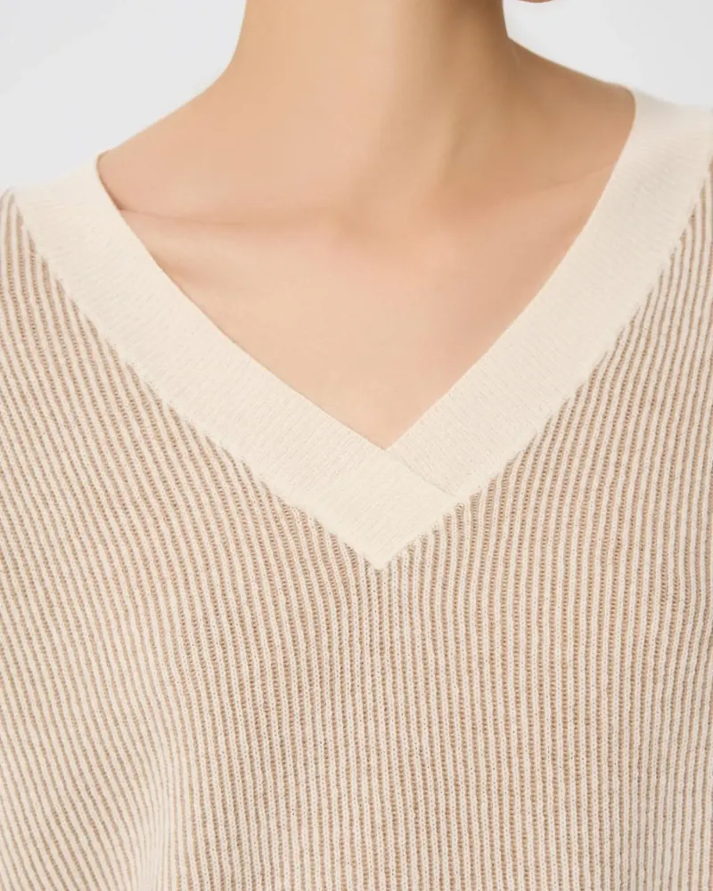 Кашмирен пуловер RIBBED RHYTHM