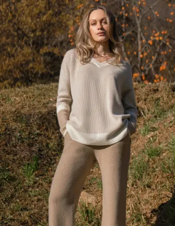 Кашмирен пуловер RIBBED RHYTHM