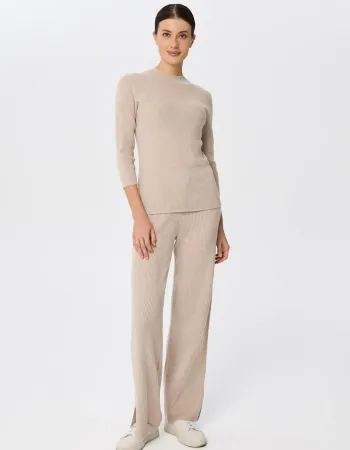 Кашмирен панталон беж QUIET MOTION