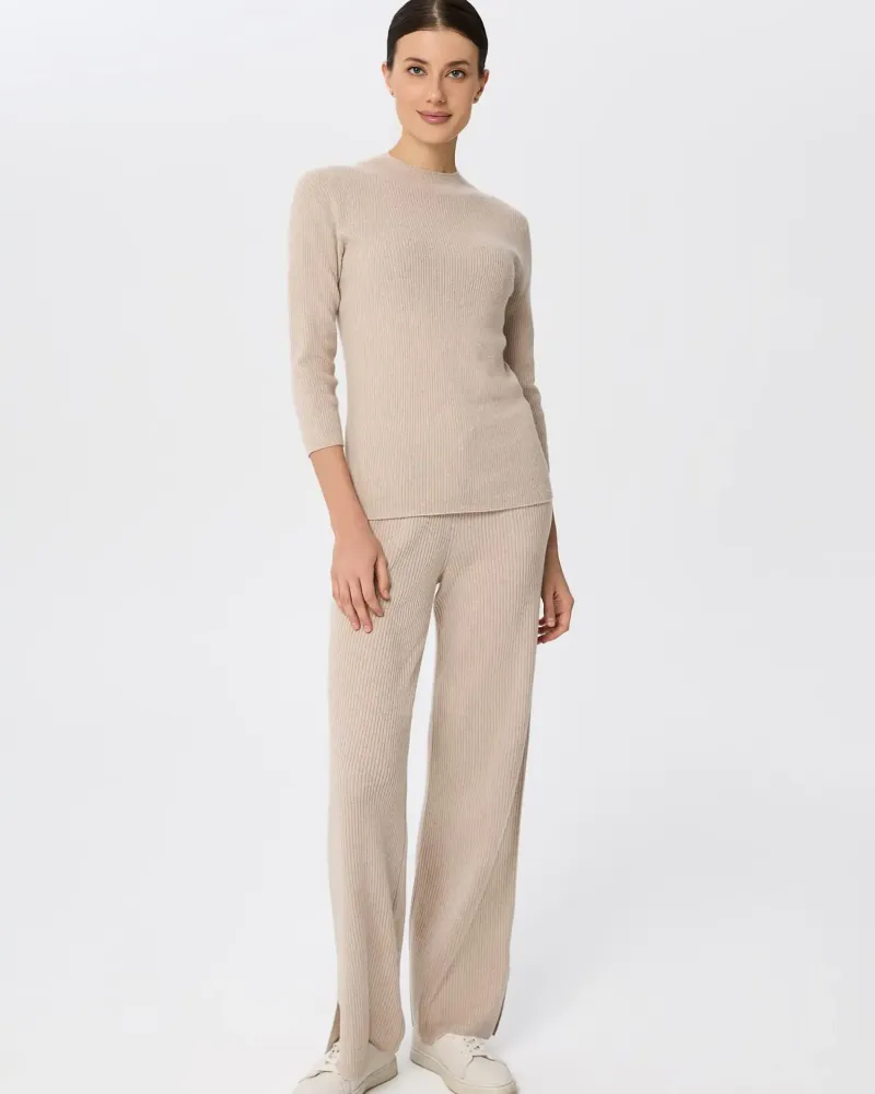 Кашмирен панталон беж QUIET MOTION