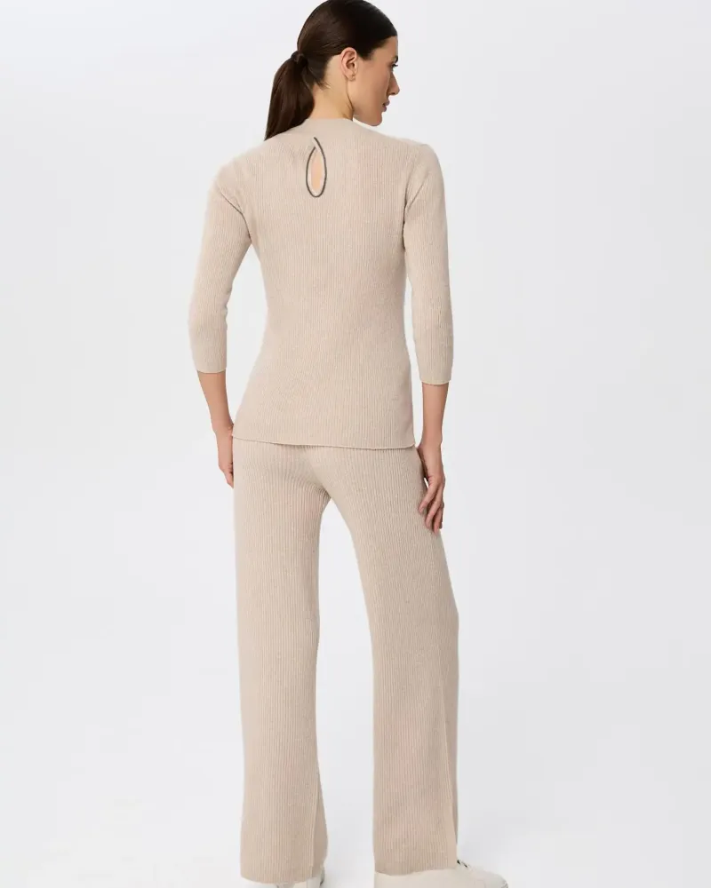 Кашмирен панталон беж QUIET MOTION