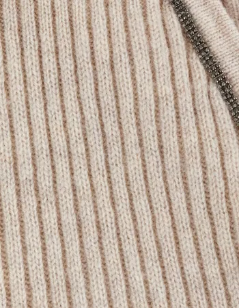 Елегантен кашмирен пуловер беж QUIET MOTION