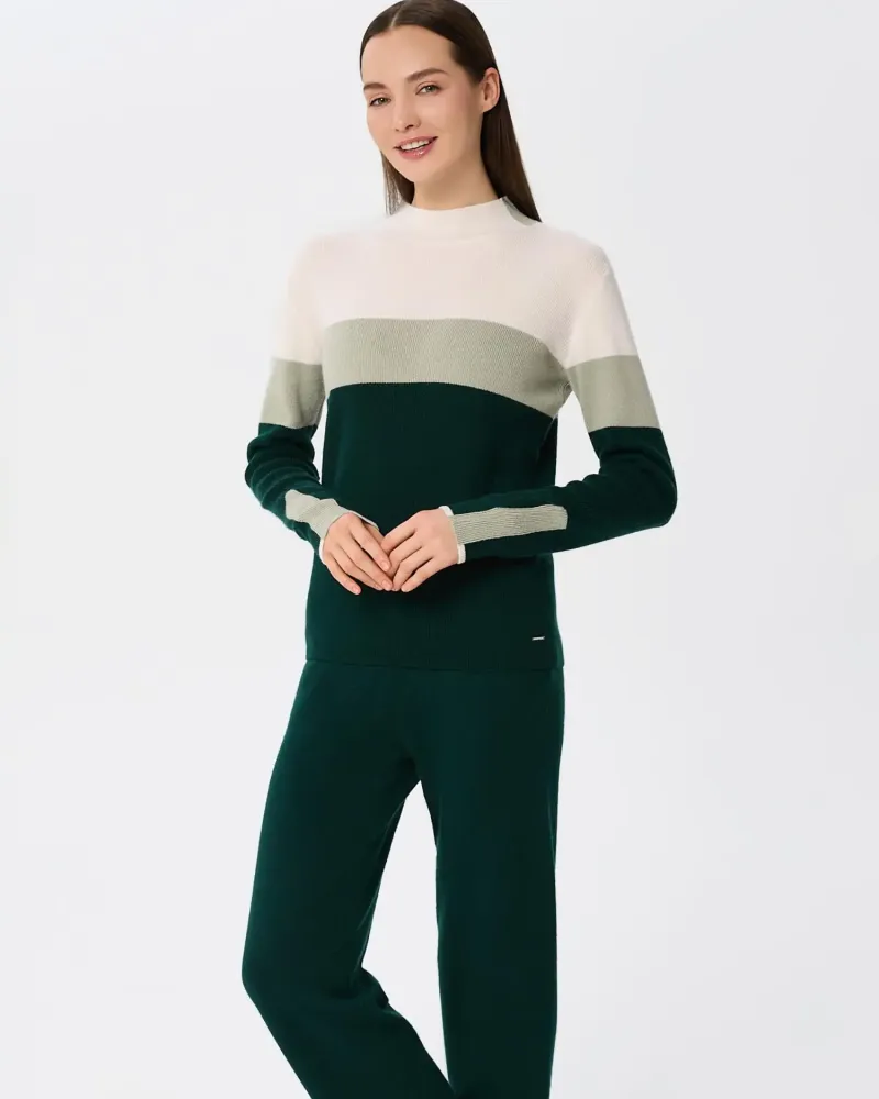 Кашмирен пуловер URBAN BLOCK Green