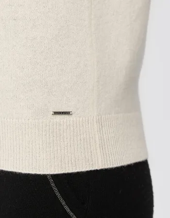 Пуловер от 100% кашмир с къс ръкав DAILY DELIGHT екрю