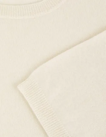 Пуловер от 100% кашмир с къс ръкав DAILY DELIGHT екрю