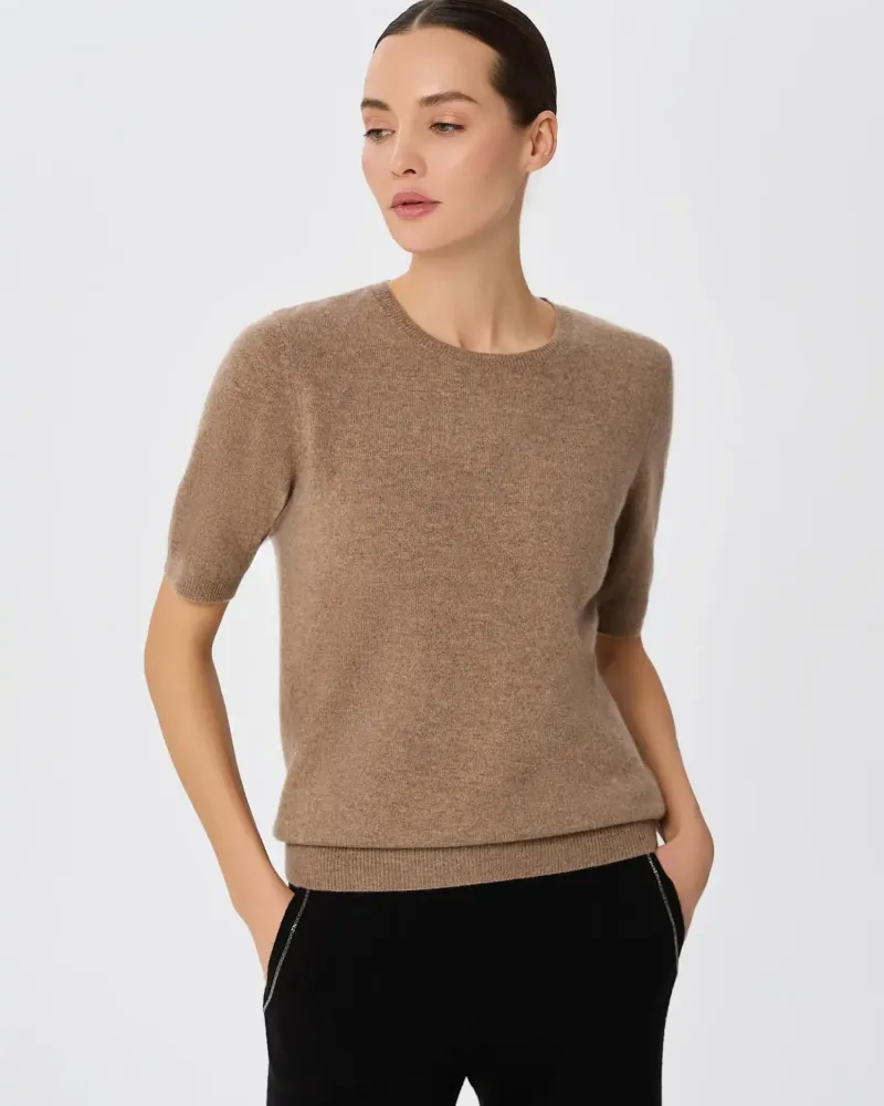 Пуловер от 100% кашмир с къс ръкав DAILY DELIGHT