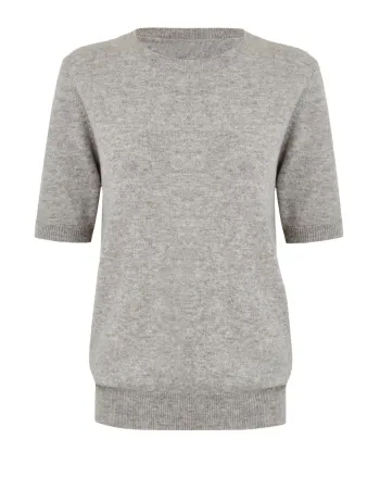 Пуловер от 100% кашмир с къс ръкав DAILY DELIGHT сив