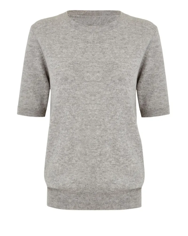 Пуловер от 100% кашмир с къс ръкав DAILY DELIGHT сив