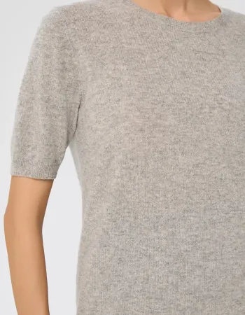 Пуловер от 100% кашмир с къс ръкав DAILY DELIGHT сив