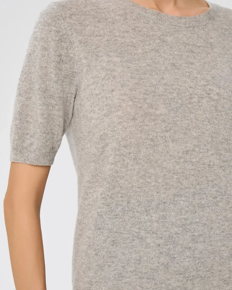 Пуловер от 100% кашмир с къс ръкав DAILY DELIGHT сив