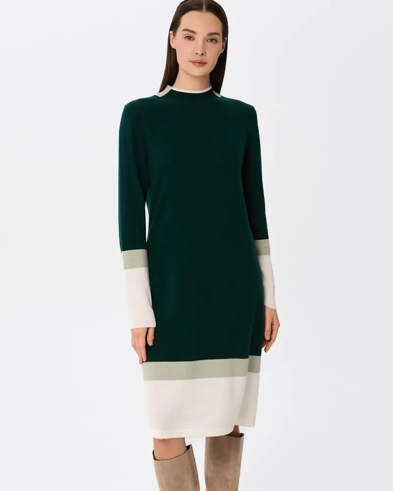 Кашмирена рокля URBAN BLOCK Green