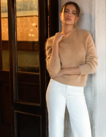 Пуловер от 100% кашмир CLOUDED LUXE  беж