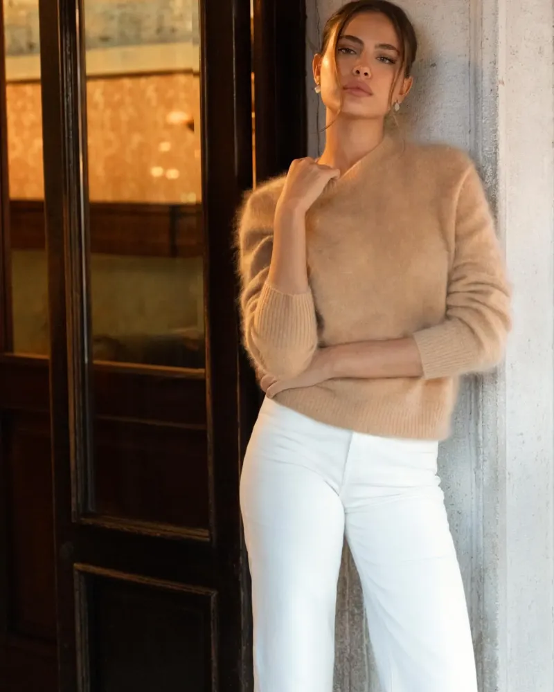 Пуловер от 100% кашмир CLOUDED LUXE  беж