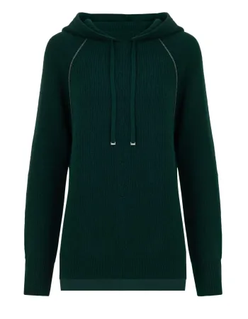 Кашмирен пуловер с качулка QUIET MOTION