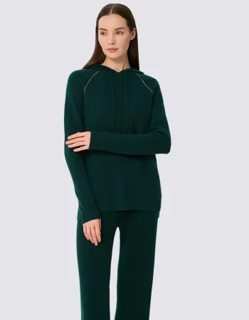 Кашмирен пуловер с качулка QUIET MOTION