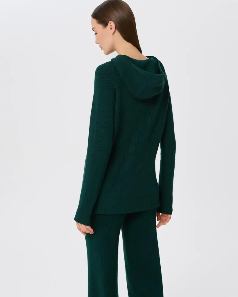 Кашмирен пуловер с качулка QUIET MOTION