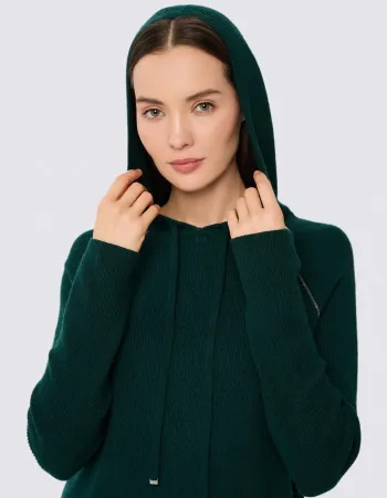 Кашмирен пуловер с качулка QUIET MOTION