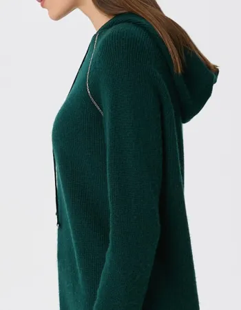 Кашмирен пуловер с качулка QUIET MOTION