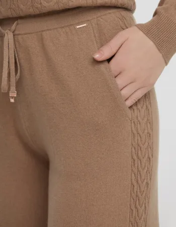 Кашмирена панталон в цвят камел OCEAN BRAIDS