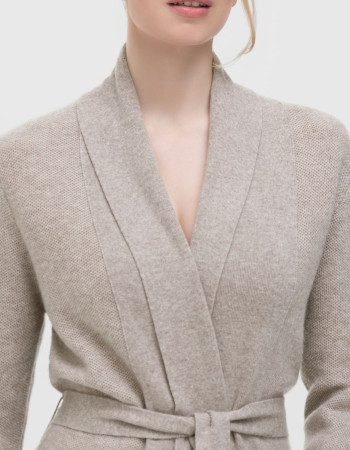 Кашмирена жилетка в светъл цвят LAYERED LINES