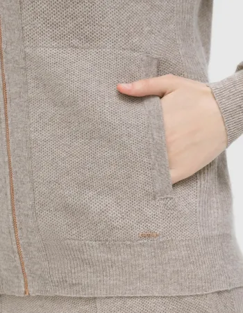Кашмирен суитшърт в светъл цвят LAYERED LINES