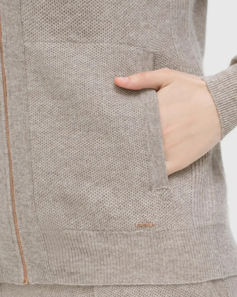 Кашмирен суитшърт в светъл цвят LAYERED LINES
