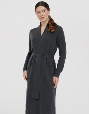 Кашмирена жилетка в графитено сиво LAYERED LINES