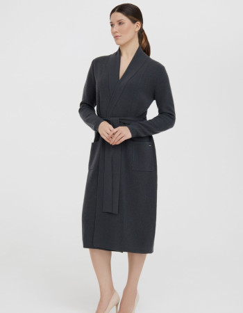 Кашмирена жилетка в графитено сиво LAYERED LINES